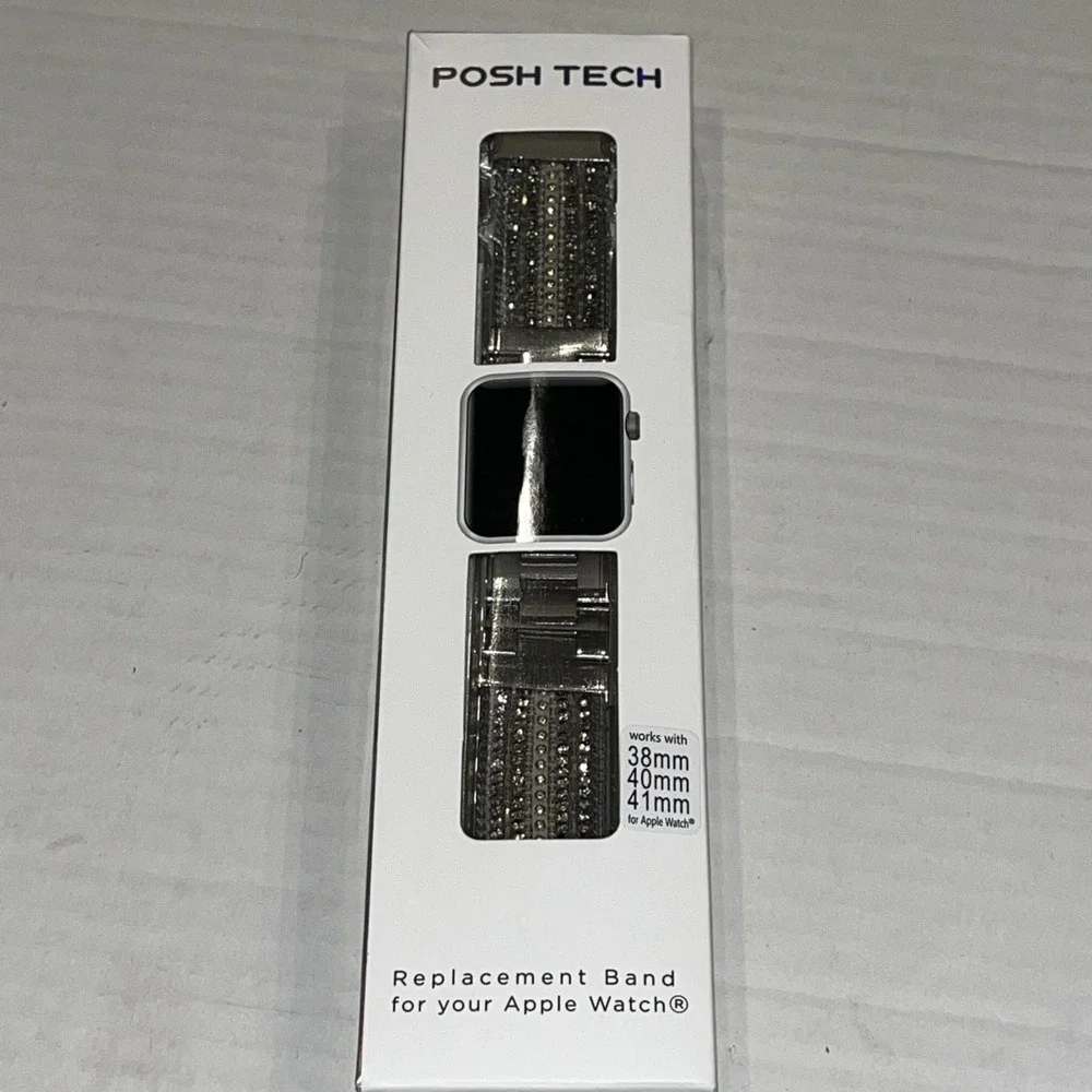 Apple Watch Band By Posh Tech Silver Gold Jewel replacement band for Apple Watch